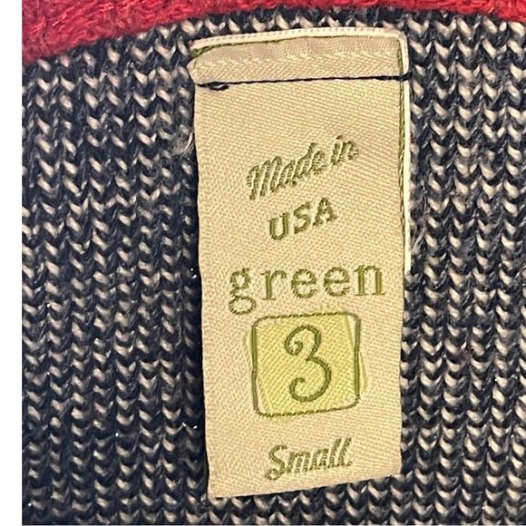 ⚫️⚫️⚫️ Stars and Stripes Sweater MADE IN USA from 74% Recycled Cotton Size Small - Picture 6 of 7